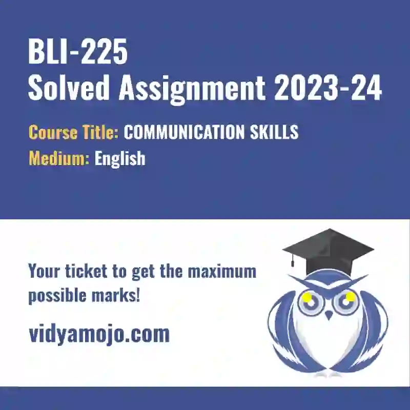 BLI 225 Solved Assignment 2023-24