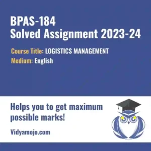 BPAS 184 Solved Assignment 2023-24