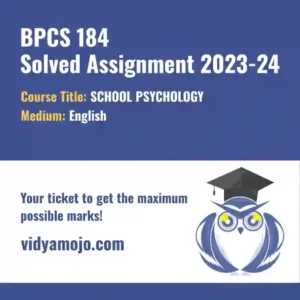 BPCS 184 Solved Assignment 2023-24