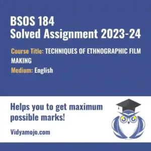 BSOS 184 Solved Assignment 2023-24